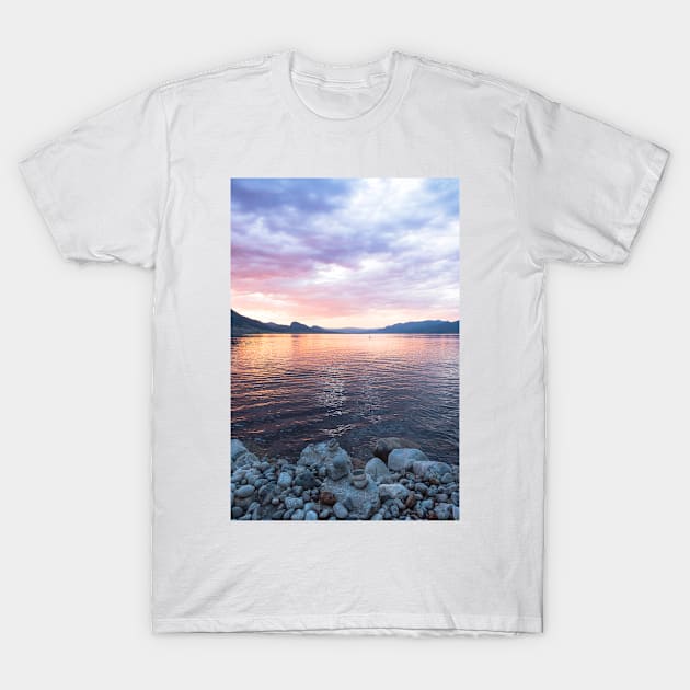 Colorful Summer Sunset View of Okanagan Lake T-Shirt by Amy-K-Mitchell